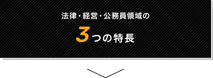 法律・経営・公務員領域の3つの特長