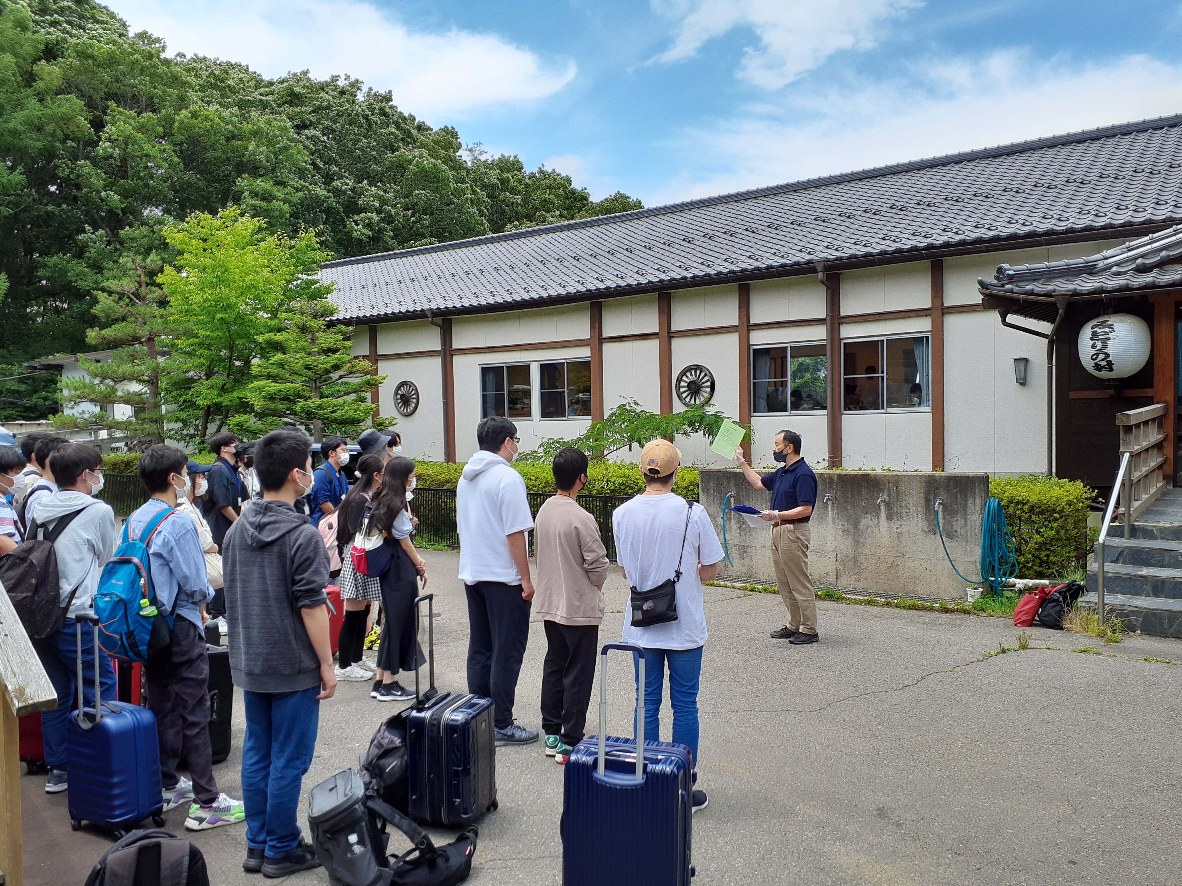 マンガ科　みどりの村研修、初日